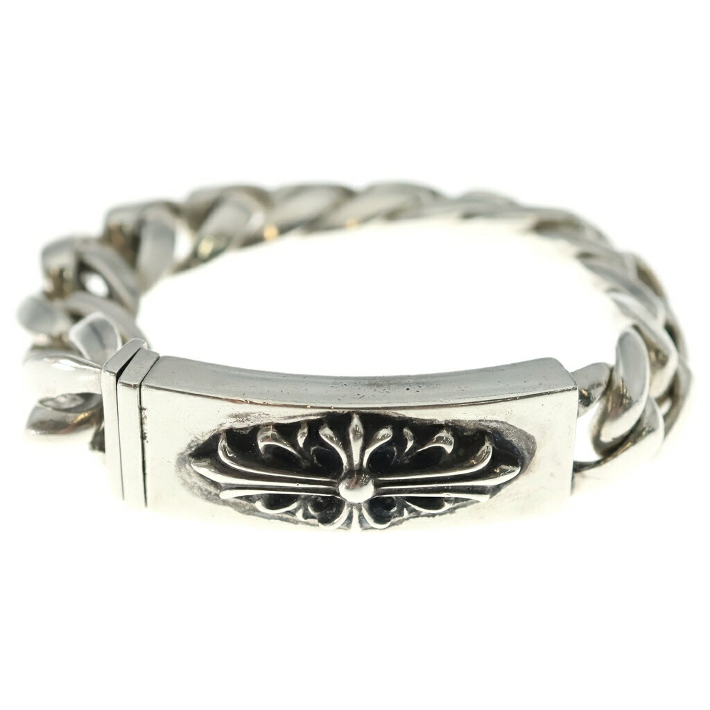 CHROME HEARTS(クロムハーツ) 大いさ:13LINK ID FLORAL CRS フローラルクロスID古典派音楽繋がり 腕輪 13LINK しろがね色 BCA164【中古】【座標軸B】【色合いしろがね色】【取りまわしバス発着場BRING梅田茶屋町店】