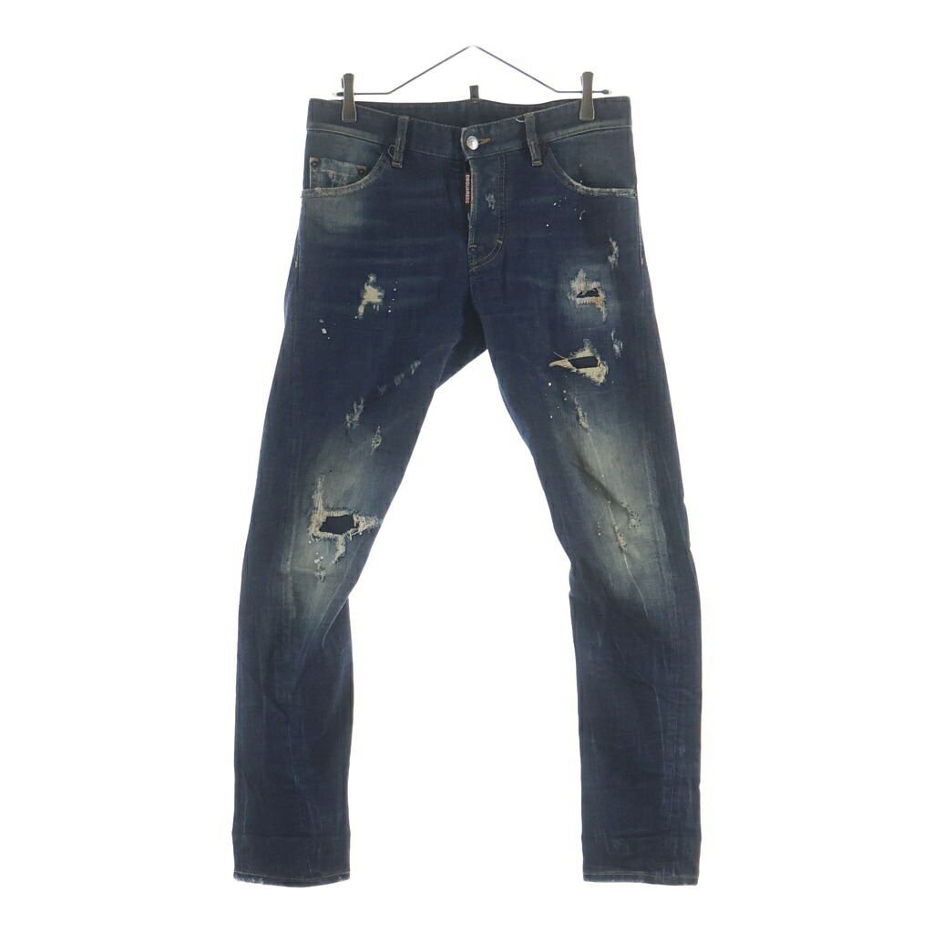 DSQUARED2(ディースクエアード) 大きさ:44 16SS SEXY TWIST JEAN セクシーツイストデニムパンツ インディゴ S74天使の都市0922【中古】【度合いA】【色つや青碧】【オンライン押さえる商いもの】