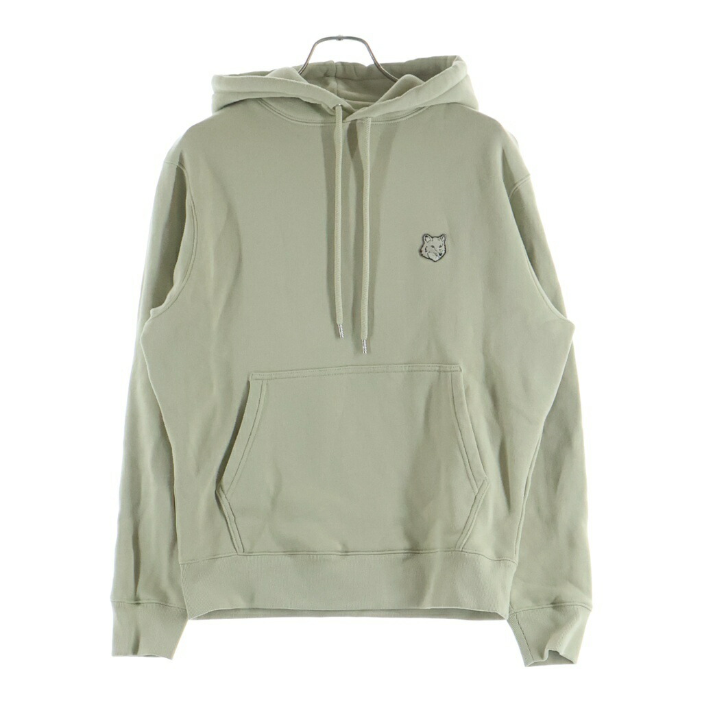 MAISON KITSUNE(メゾンキツネ) 大きさ:S ボールドフォックスヘッドパッチコンフォートフーディー パーカー アッシュツリー ライトグリーン #S MM00713KM0307【中古】【度合いB】【色つや緑であること】【オンライン押さえる商いもの】