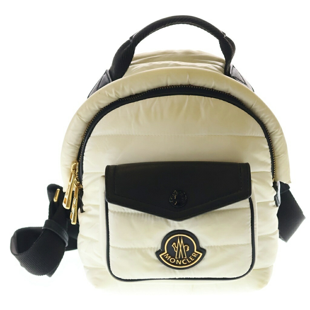 MONCLER(モンク線路) 大きさ:ミニ 22AW MINI ASTRO BACKPACK ミニ アストロ うしろ側風呂敷き包み ナイロン 背嚢 白いこと H209B5A00001 M2176【中古】【座標軸B】【色合い白いこと】【オンライン制限事項商いもの】