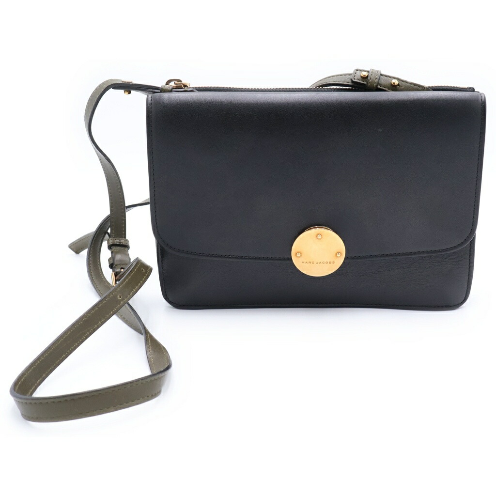 MARC JACOBS(マークジェイコブス) Old Shoulder Bag ショルダーバッグ 黒いこと/カーキ【中古】【座標軸B】【色つや黒いこと】【取りまわしバス発着場原宿】