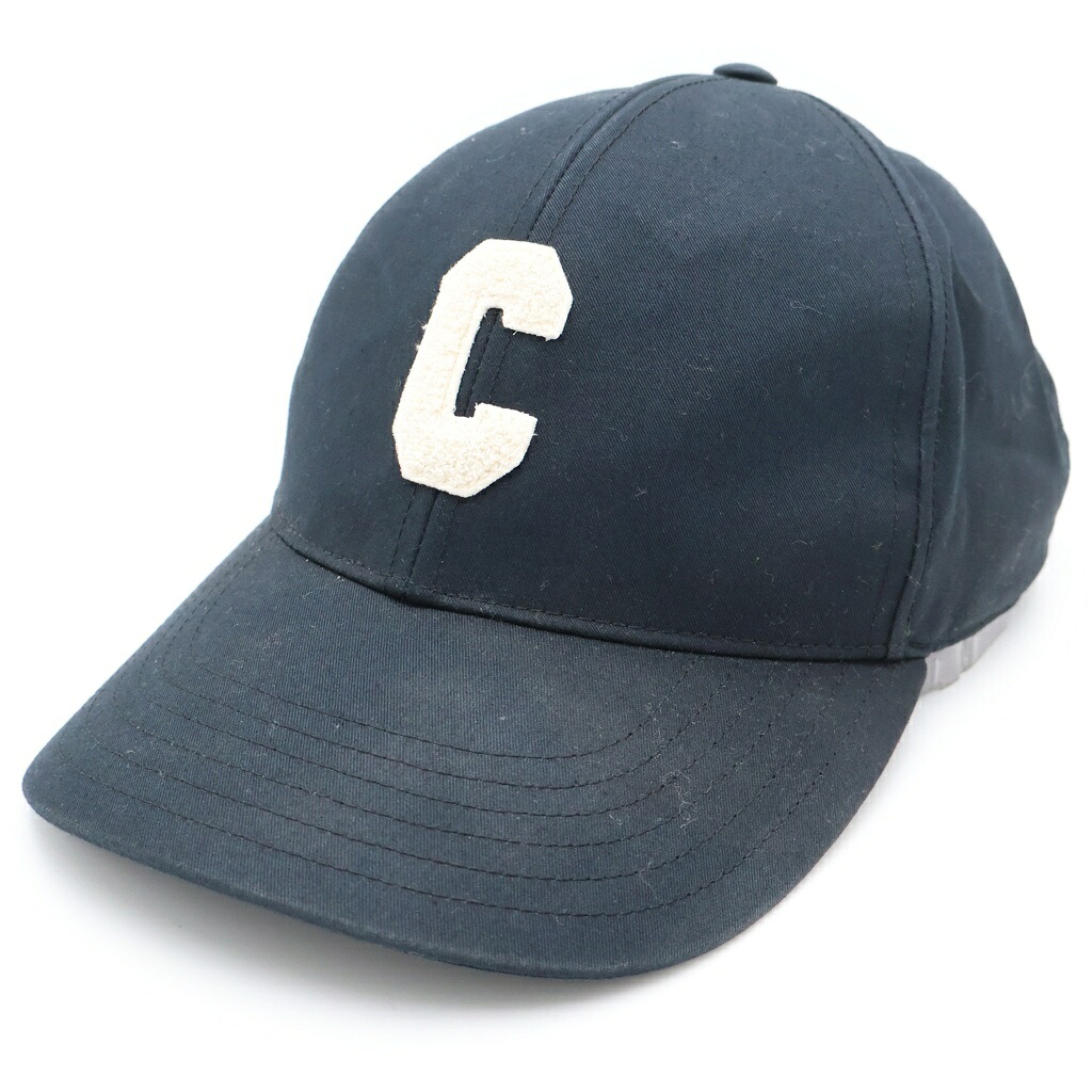 CELINE(セリーヌ) 大きさ:L Initial Cap 2AUY8969P 向こう正面 かしら文字ロゴタイプ 野球鳥打ち帽 かぶり笠 米国海軍【中古】【座標軸B】【カラーネイビー】【取りまわしバス発着場BRING札幌店】