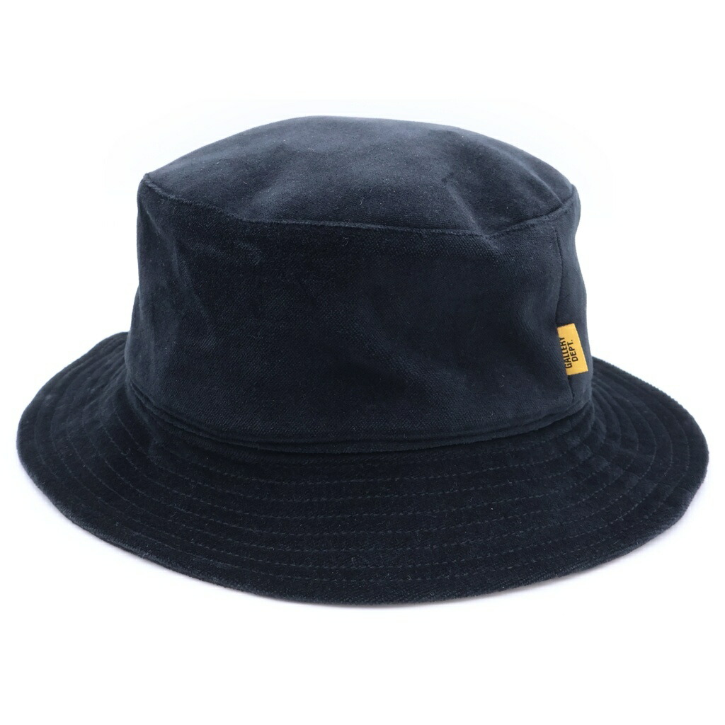 GALLERY DEPT.(ギャラリーデプト) 大きさ:M Velvet Bucket Hat 天鵝絨 木目細か型 井戸釣瓶かぶり笠 かぶり笠 黒いこと【中古】【座標軸A】【色合い黒いこと】【取りまわしバス発着場新宿】
