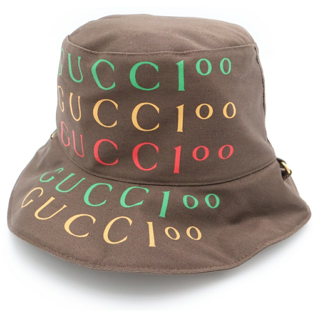 GUCCI(グッチ) 100周年不死化青写真 リヴァーシブル 井戸釣瓶かぶり笠 679993 赤銅色【中古】【座標軸B】【色合い赤銅色】【オンライン制限事項商いもの】