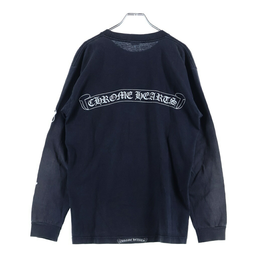 CHROME HEARTS(クロムハーツ) 大きさ:M OLD CH L/S T-SHIRT 年寄りの スクロール刷り上げる 長袖プルオーバー ロンT 黒いこと【中古】【座標軸B】【色つや黒いこと】【取りまわしバス発着場OneStyle原宿店】