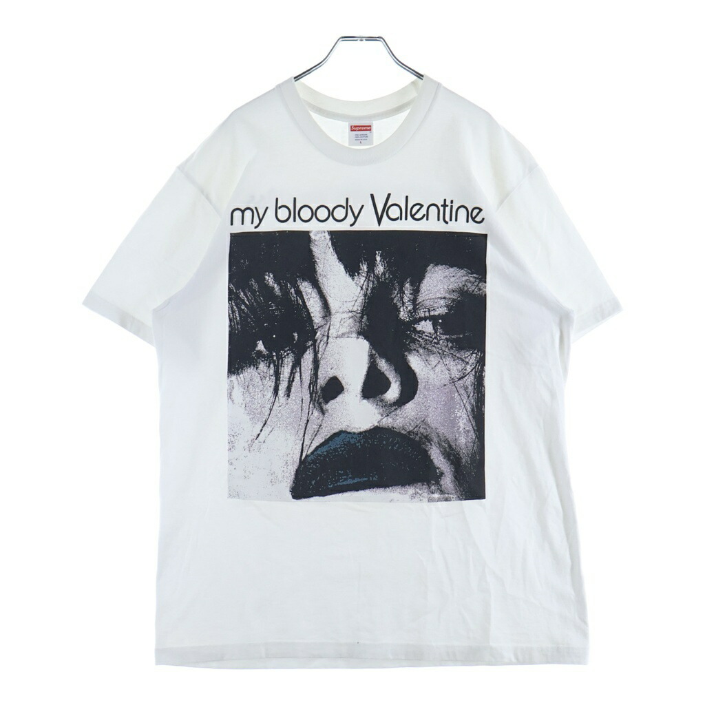 SUPREME(シュプリーム) 大きさ:L ×My Bloody Valentine Feed MeWithYourKissTeeマイ ブラッディ バレンタイン フィード ミーウィズ ユアーキス 半袖ティーシャツ 白いこと【中古】【度合いB】【色つや白いこと】【取りまわしバス発着場BRINGご廟店】