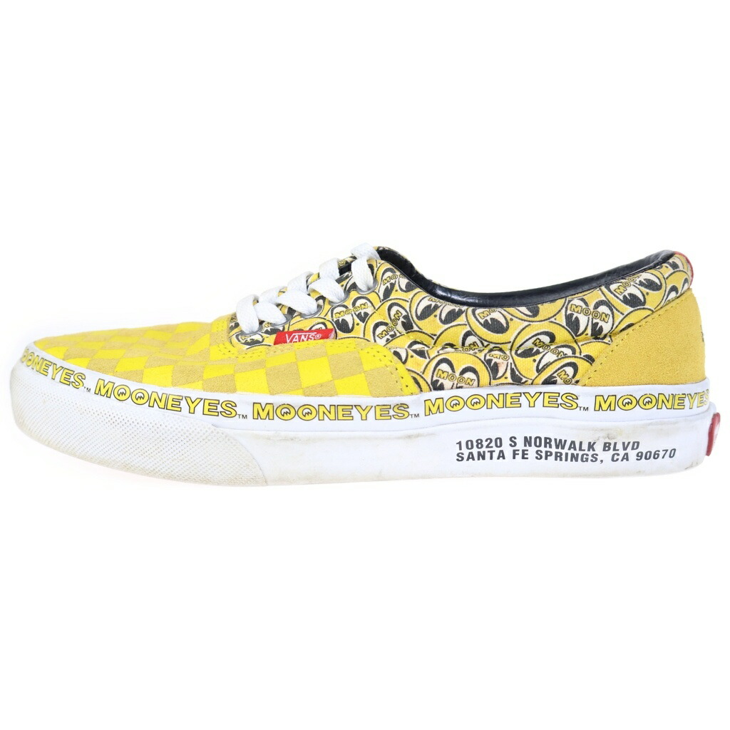 VANS(ヴァンズ) 大きさ:26.0糎 ×MOONEYES EAR ムーンアイズ 内鰓 照合のしるし ローカットスニーカー 黄色 US8/26糎 V95CF【中古】【座標軸B】【色つや黄色】【オンライン押さえる商いもの】
