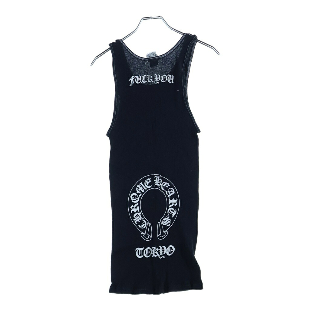 CHROME HEARTS(クロムハーツ) 大きさ:L ヴァインダガー 貯蔵タンクとっ始め ノースリーブ FUCK YOU 馬沓 日本の首都押さえる 黒いこと【中古】【度合いB】【色つや黒いこと】【取りまわしバス発着場OneStyle原宿店】