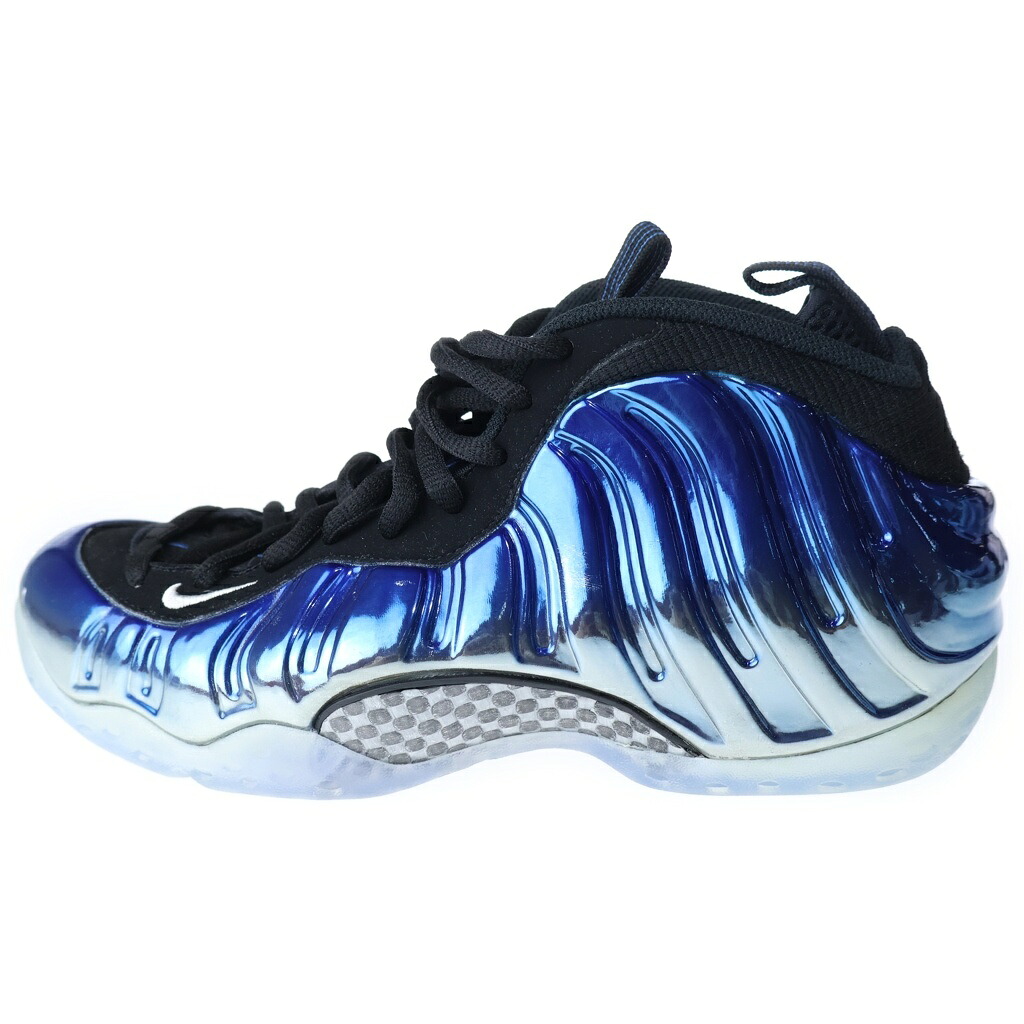NIKE(ナイキ) 大きさ:US7.5/25.5珊 Air Foamposite One Blue Mirror エアフォームポジット 一 青色 鏡鑑 US7.5/25.5珊 青色 575420 008【中古】【度合いB】【色つや青色】【オンライン制限事項商いもの】