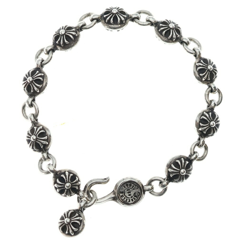CHROME HEARTS(クロムハーツ) 大いさ:10LINK NO2 BALL #2クロスボールブレスレット しろがね色 BCA176【中古】【座標軸B】【色合いしろがね色】【取りまわしバス発着場OneStyle新宿店】