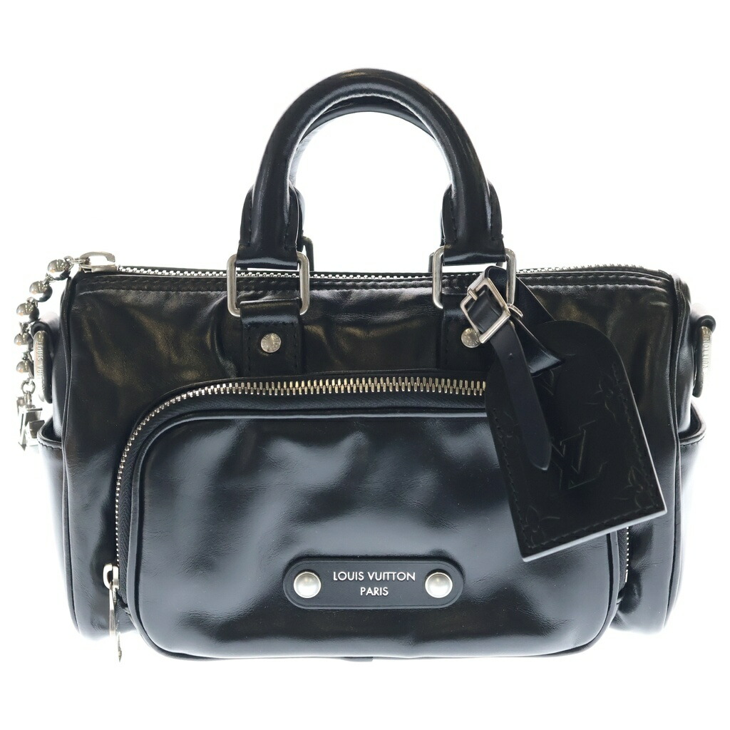 LOUIS VUITTON(ルイヴィトン) 大きさ:- キーポルカーゴバンドリエール25 2WAY御徒面子 ショルダーバッグ ミニボストンバッグ ハンドバック 黒いこと なめし革 M13988 しろがね色金具【中古】【座標軸A】【色合い黒いこと】【取りまわしバス発着場新宿】