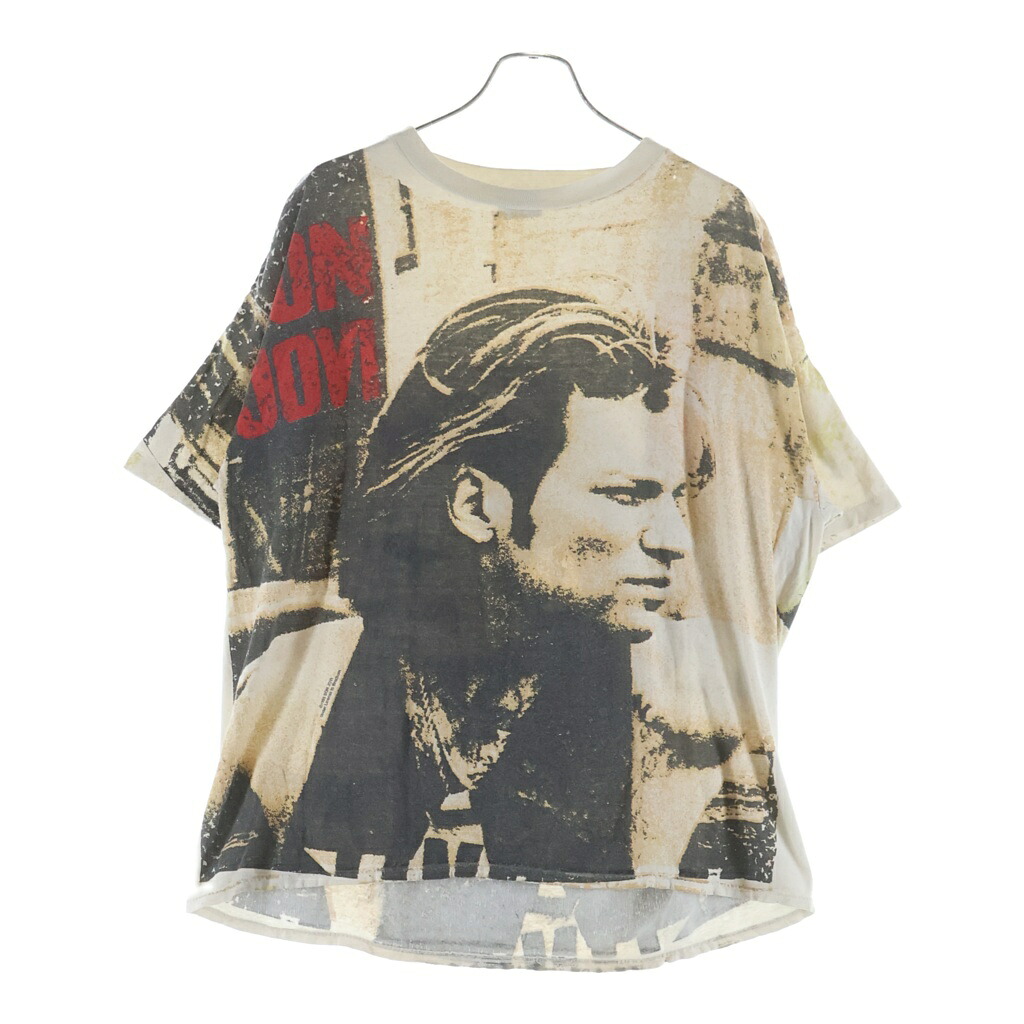 VINTAGE(ヴィンテージ) 大きさ:XL 90S BON JOVI 1993 OVP BROCKUM ボンジョビ 総柄刷り上げる 労働者の一団のど首 半袖ティーシャツ カットソー 白いこと【中古】【度合いB】【色つや白いこと】【取りまわしバス発着場BRINGご廟店】