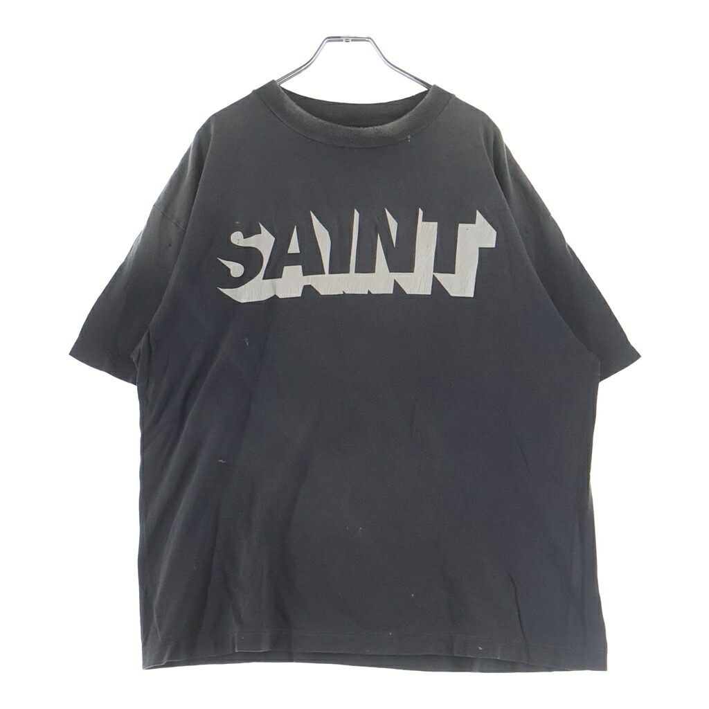 SAINT MICHAEL(セントマイケル) 大きさ:L 25SS SS TEE 刷り上げる ヴィンテージ産業 労働者の一団のど首 半袖プルオーバー カットソー 黒いこと SM-HR1-0000-008【中古】【座標軸B】【色合い黒いこと】【取りまわしバス発着場原宿】