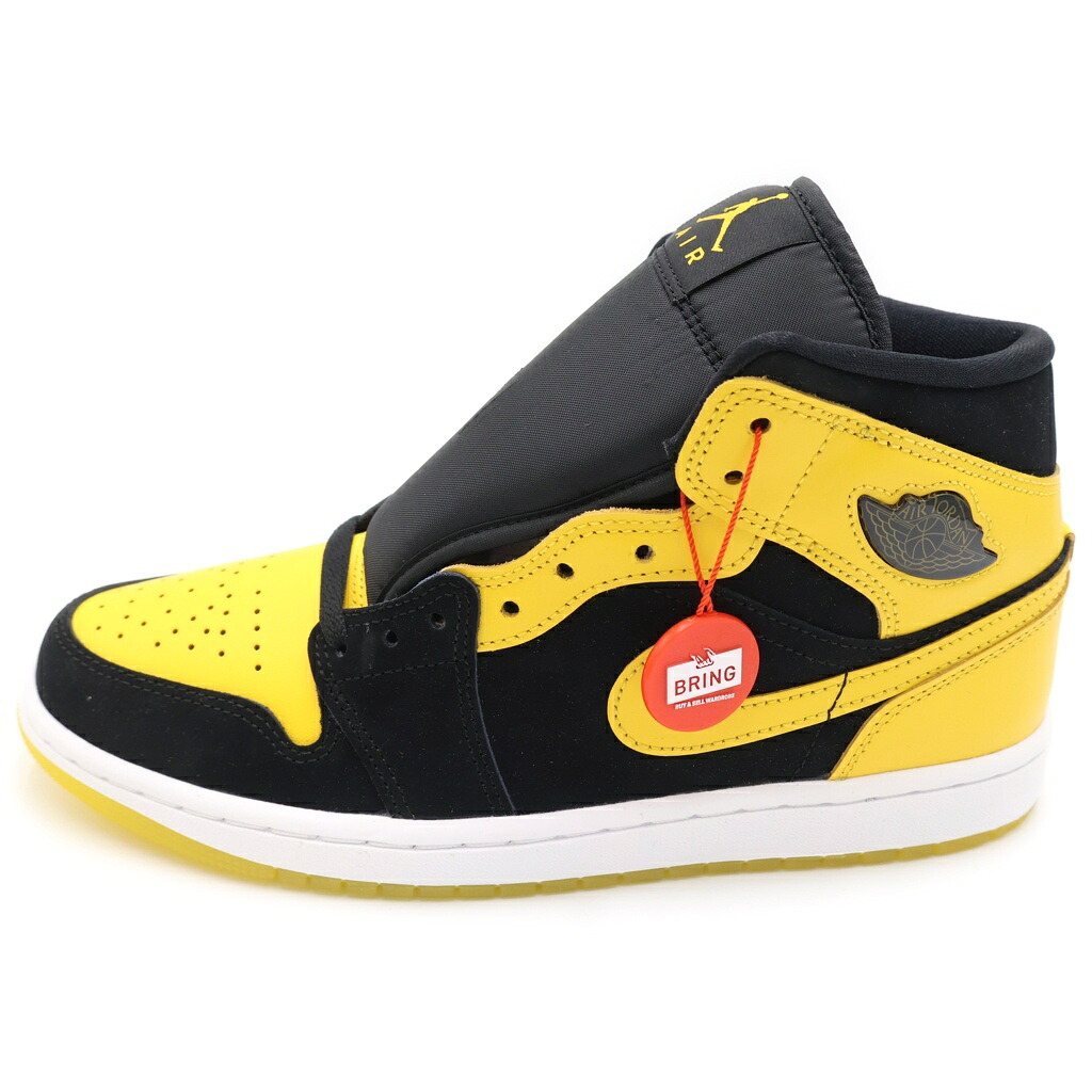 NIKE(ナイキ) 大きさ:26.5糎 AIR JORDAN 1 MID SE NEW LOVE HJ6654-071 エアジョーダン1 SE ニュー優しいこと ミッドカットスニーカー US8.5/26.5糎 黒いこと/黄色【新古品/中古】【座標軸S】【色合い黒いこと】【取りまわしバス発着場BRING KICKS】