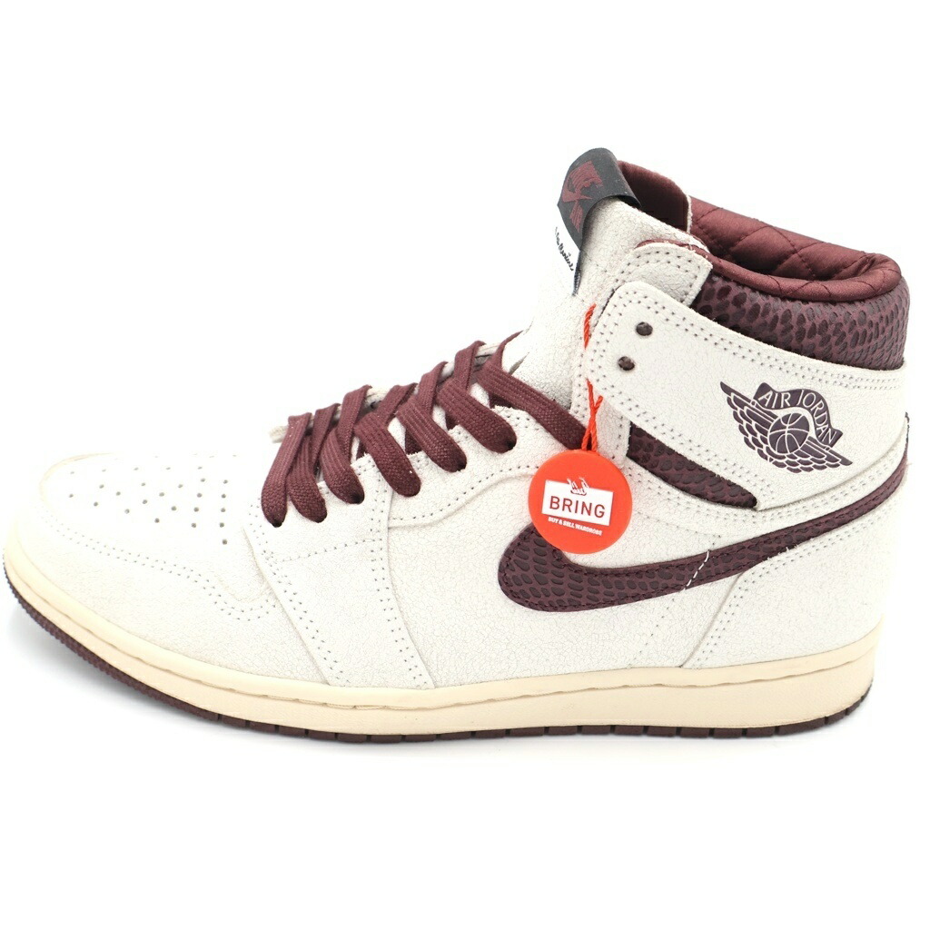 NIKE(ナイキ) 大きさ:27.5珊 ×A MA MANIERE AIR JORDAN 1 RETRO HIGH OG SP SAIL AND BURGUNDY アママニエール エアジョーダン1 レトロ ハイカットスニーカー US9.5/27.5珊 DO7097-100【新古品/中古】【度合いS】【色つやベージュ】【取りまわしバス発着場BRING KICKS】