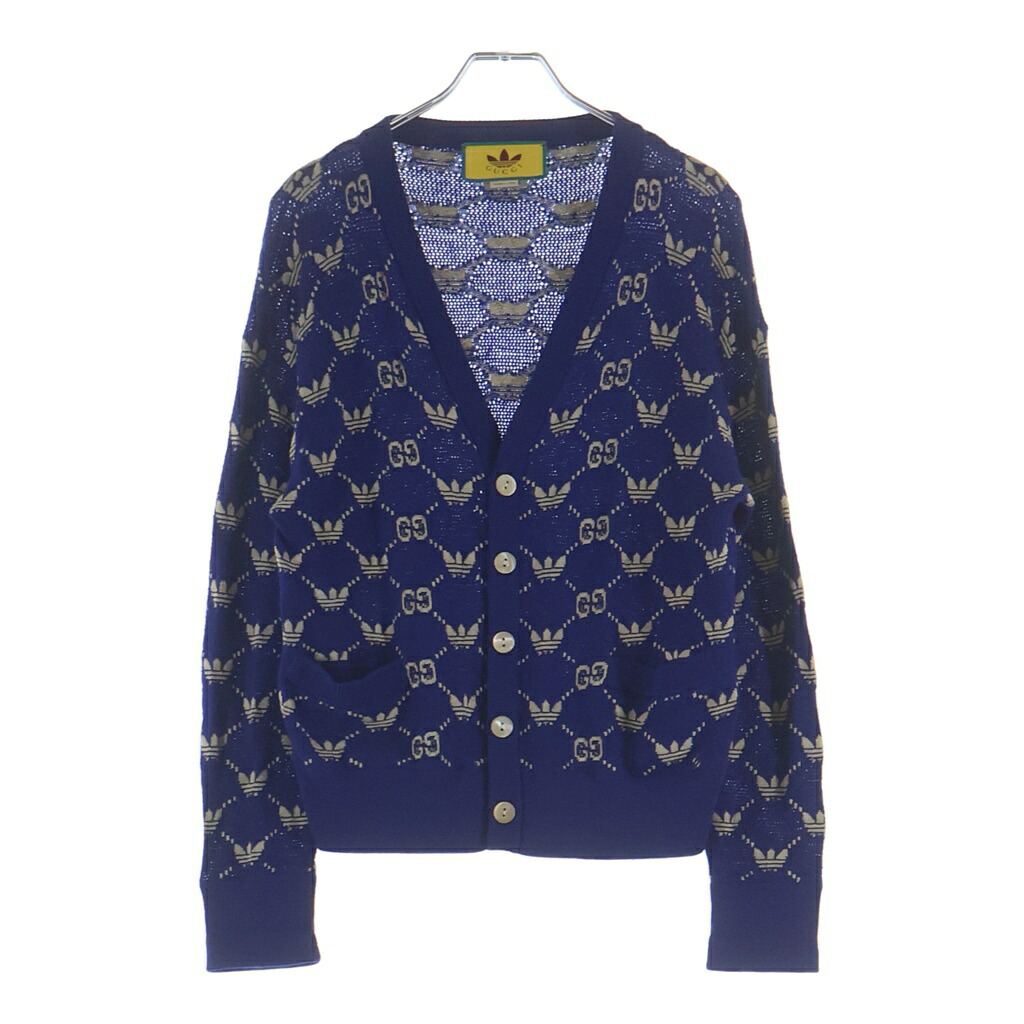 GUCCI(グッチ) 大きさ:S ×adidas アディダス GG ジャかばい立て 編み物 ジレー 青色 700474【中古】【座標軸B】【色合い青色】【オンライン制限事項商いもの】