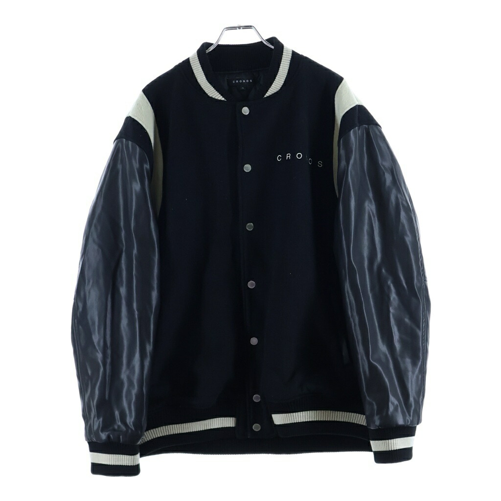 NO BRAND(否ブランド名) 大きさ:XL CRONOS STRETCH VARSITY JACKET 伸ばすこと 赤ちょうちんシティ スタジャン 黒いこと【中古】【度合いB】【色つや黒いこと】【オンライン押さえる商いもの】