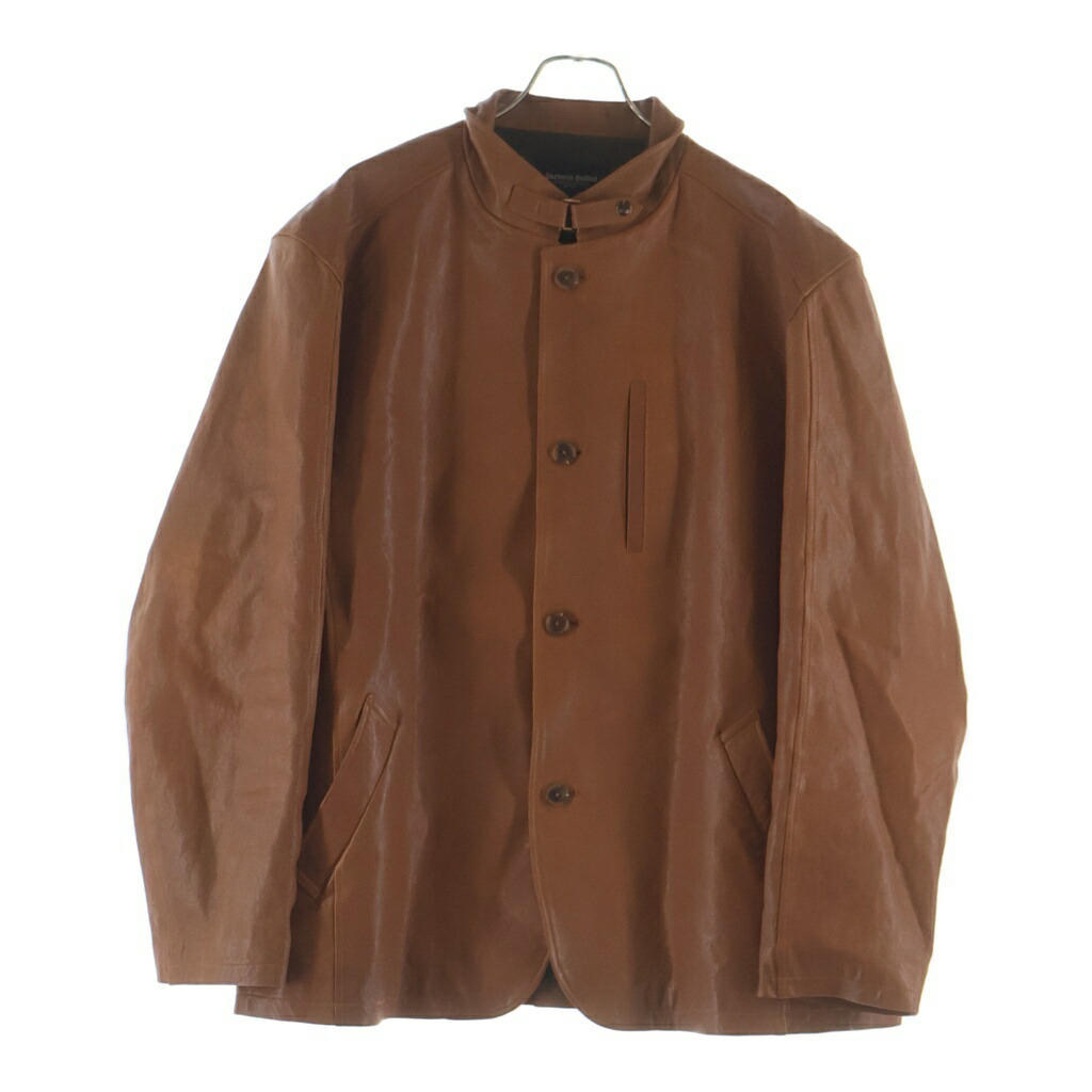 NO BRAND(否ブランド名) 大きさ:4L サントリアベリーニ なめし革 テーラード 上衣 駱駝【中古】【度合いB】【色つや赤銅色】【オンライン押さえる商いもの】