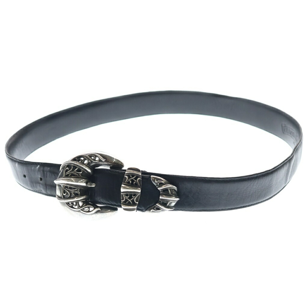 CHROME HEARTS(クロムハーツ) 大いさ:36 Celtic Talon 3マイコン Leather Belt 1.5 3マイコン BLT TALON タロン なめし革三尺帯 黒いこと/しろがね色【中古】【座標軸B】【色合いしろがね色】【取りまわしバス発着場BRING有楽町マルイ店】