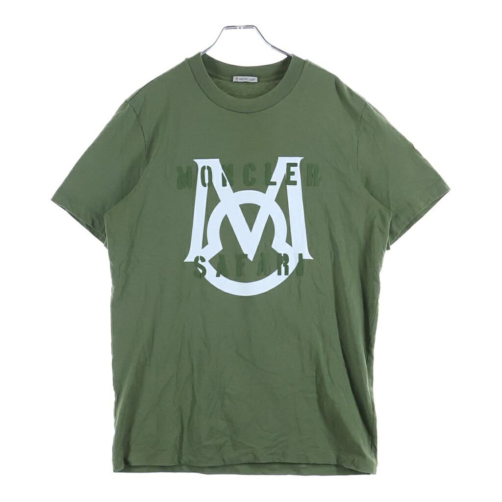 MONCLER(モンク軌跡) 大きさ:M 22AW SAFARI SS TEE サファリ フロントロゴプリント プルオーバー カーキ I10918C00051【中古】【度合いB】【色つやカーキ】【取りまわしバス発着場BRING梅田茶屋町店】