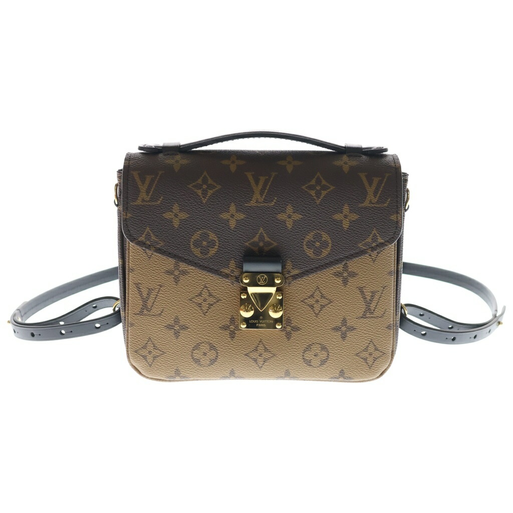 LOUIS VUITTON(ルイヴィトン) モノグラムリバース ポシェットメティス ハンドバック 背嚢 うしろ側容器に並べる 赤銅色 なめし革×PVC M11941 ゴールド金具【中古】【座標軸A】【色合い赤銅色】【取りまわしバス発着場BRING京都河原町店】
