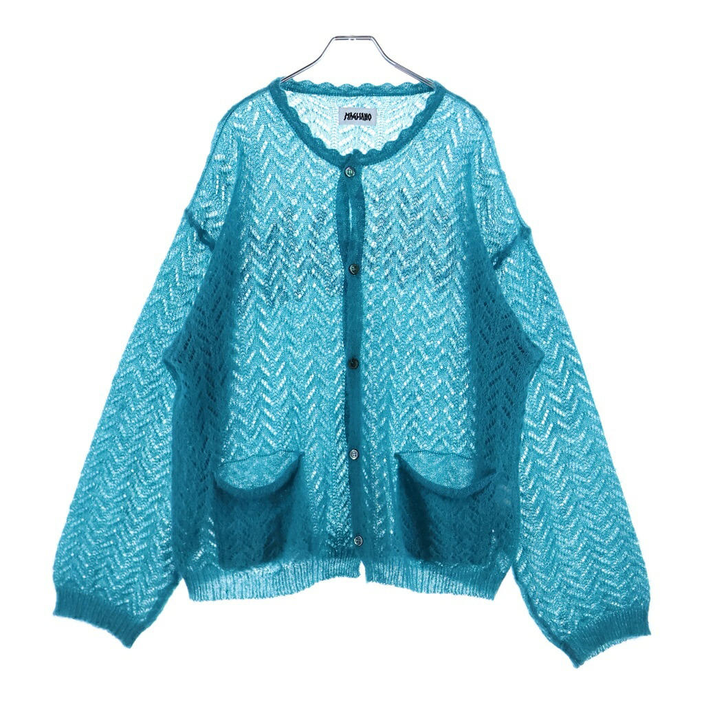 MAGLIANO(マリアーノ) 大きさ:M LOGO 5B MOHAIR CARDIGANG MAGLIANO24FP-1 ロゴタイプ モヘヤジレー 長袖編み物 ライトグリーン【中古】【度合いB】【色つや緑であること】【取りまわしバス発着場BRING梅田茶屋町店】