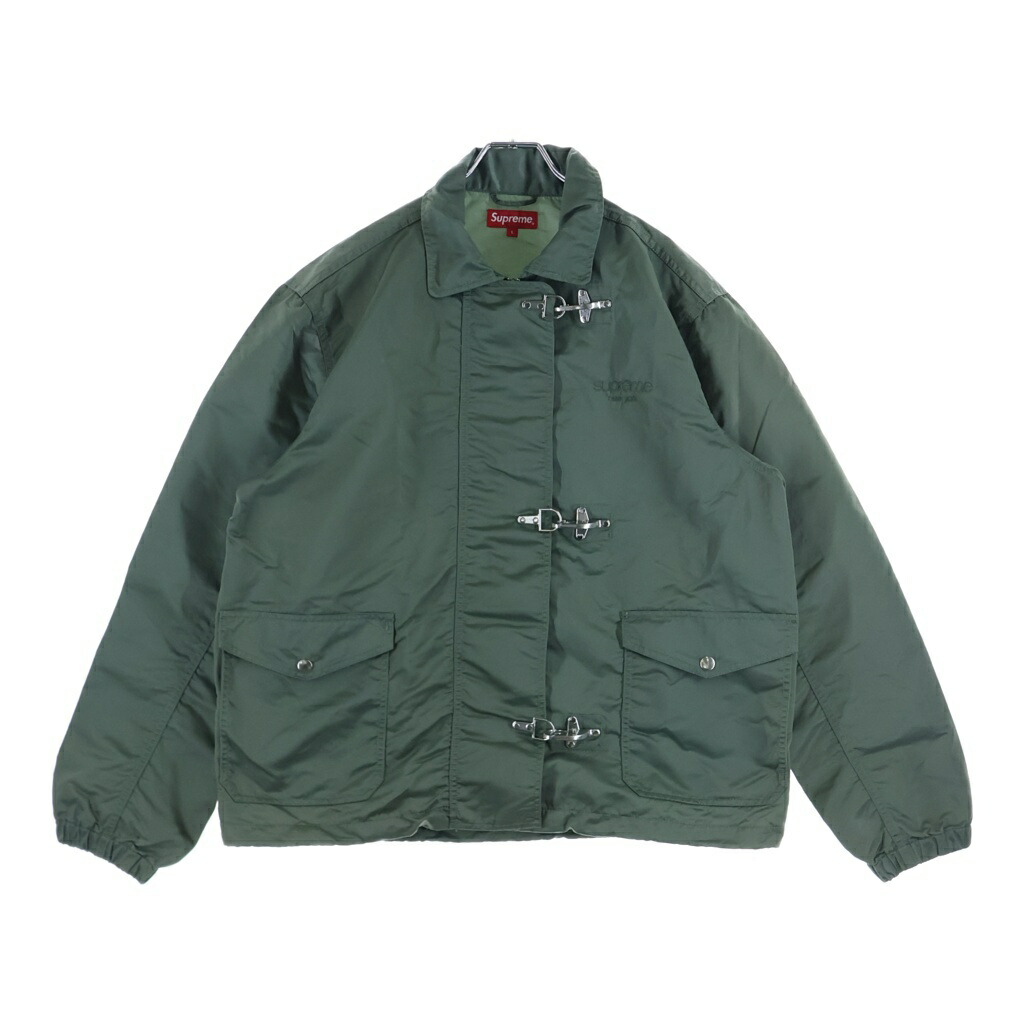 SUPREME(シュプリーム) 大きさ:L 18SS Firemen Clasp Jacket 火消し役 クラプス ナイロン 上衣 カーキ【中古】【座標軸B】【色合いカーキ】【取りまわしバス発着場BRING神殿店】