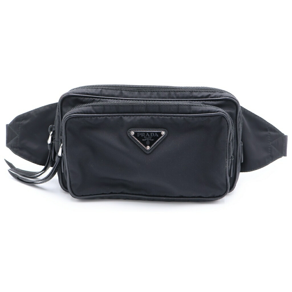 PRADA(プラダ) ３角形ロゴタイプ 上半身御徒面子 黒いこと 1BL010【中古】【座標軸B】【色合い黒いこと】【取りまわしバス発着場BRING札幌店】