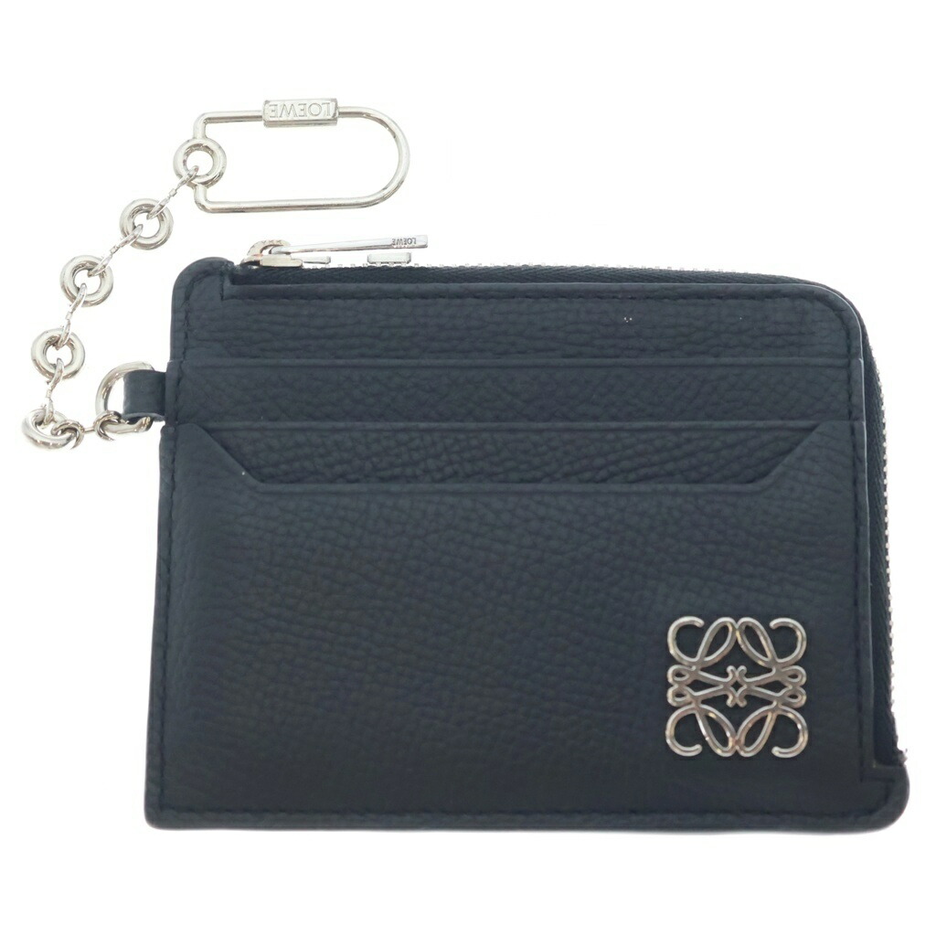 LOEWE(ロエベ) アナ瓦 歌留多入れもの コインケース 黒いこと なめし革 C821SQLX03【中古】【座標軸B】【色合い黒いこと】【取りまわしバス発着場BRING札幌店】