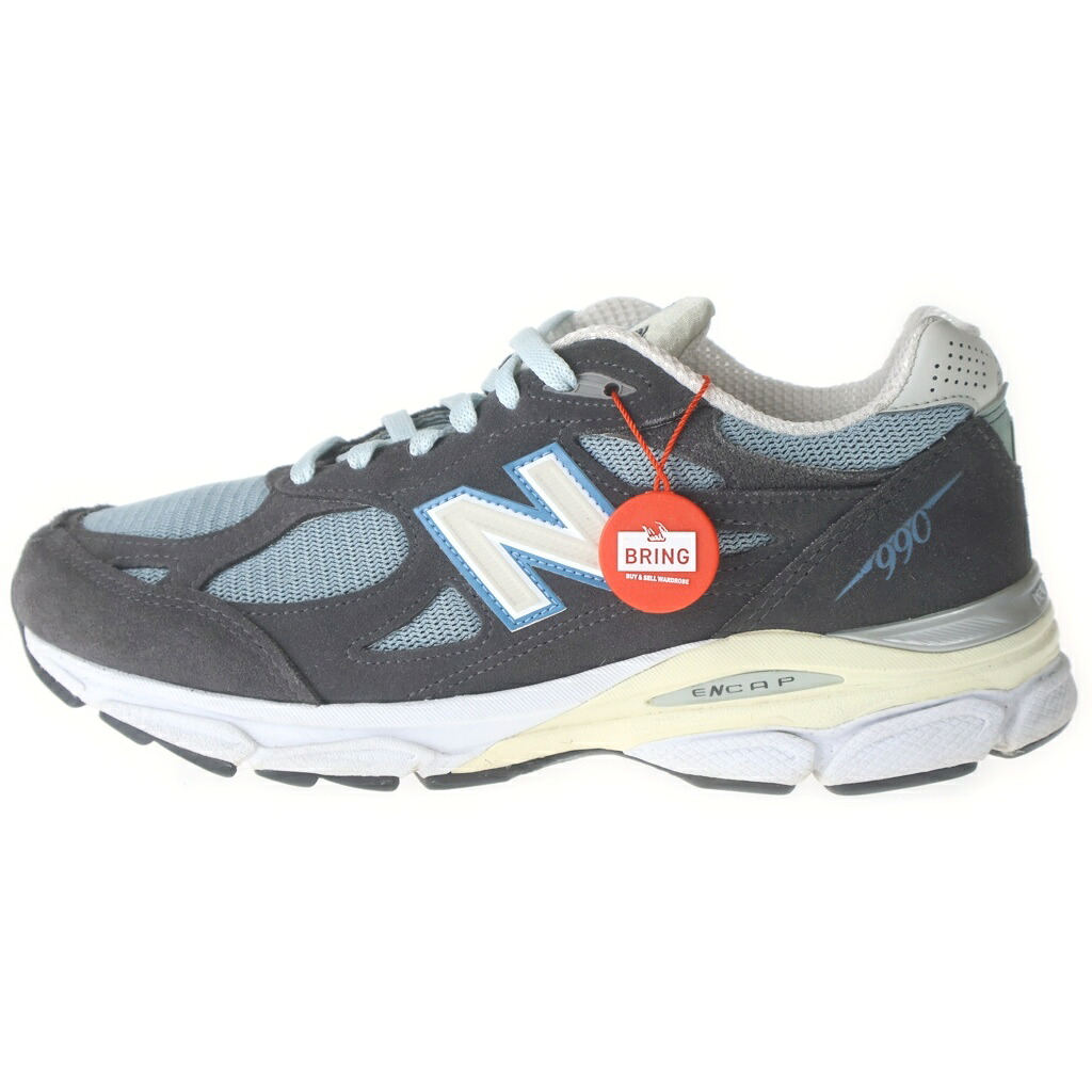 New Balance(ニュー平衡にする) 大きさ:26.0糎 M990KS3 ×KITH 990V3 口吸い メッシュ スウェードレザー ローカットスニーカー 薄墨色/青色 US8/26糎【中古】【座標軸B】【色合い薄墨色】【取りまわしバス発着場AWESOME名古屋店】