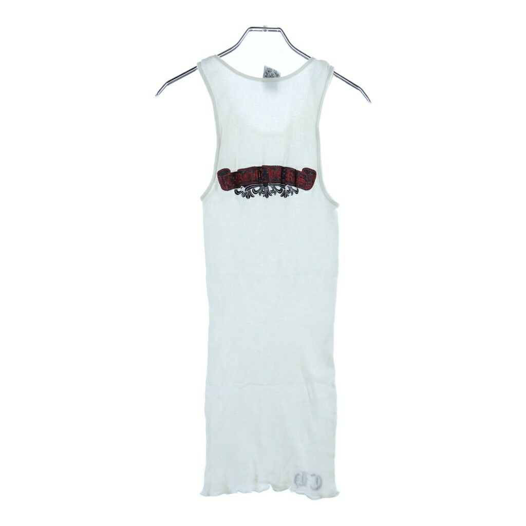 CHROME HEARTS(クロムハーツ) 大きさ:S OLD Back Floral Cross Scroll Tank Top 年寄りの バックフローラルクロス スクロール付け紙 貯蔵タンクとっ始め 白いこと【中古】【度合いB】【色つや白いこと】【取りまわしバス発着場BRING札幌店】