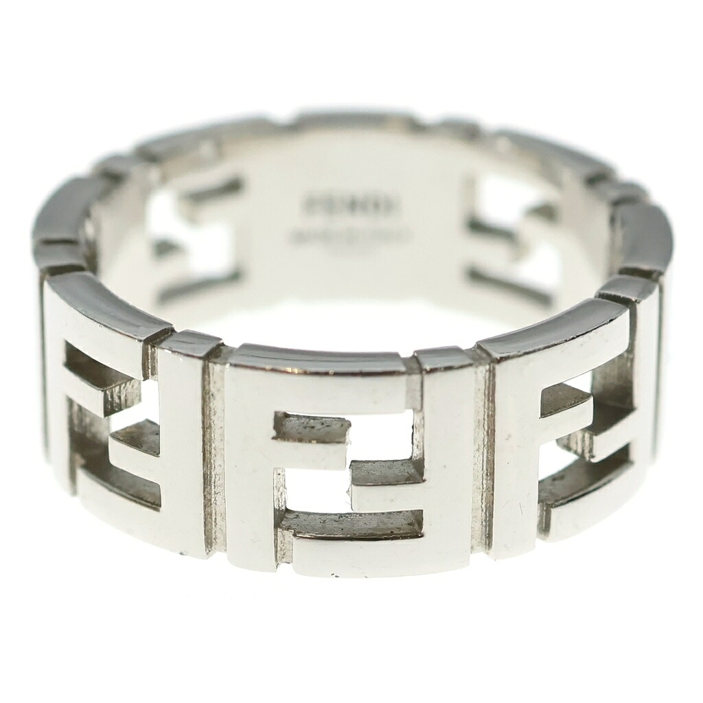 FENDI(フェンディ) 大きさ:24.0号 FF輪っか FFロゴタイプ しろがね色 IT4324【中古】【座標軸B】【色つやしろがね色】【取りまわしバス発着場BRING WASTE_NOT】