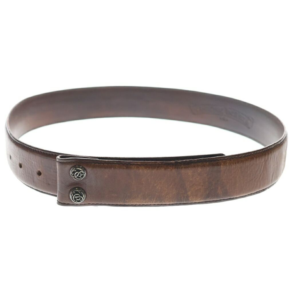 CHROME HEARTS(クロムハーツ) 1.5 STRAP 1.5in フローラルリベッツ レザーベルトストラップ 赤銅色【中古】【度合いB】【色つや赤銅色】【取りまわしバス発着場BRING心斎橋店】