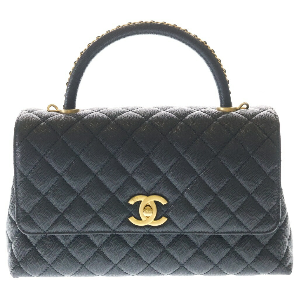 CHANEL(シャネル) 大きさ:- ココハンドル29 2WAYチェーン店ショルダーバッグ ハンドバック 黒いこと キャビア素はだ ゴールド金具【中古】【座標軸A】【色合い黒いこと】【取りまわしバス発着場BRING：RED新宿東口店】