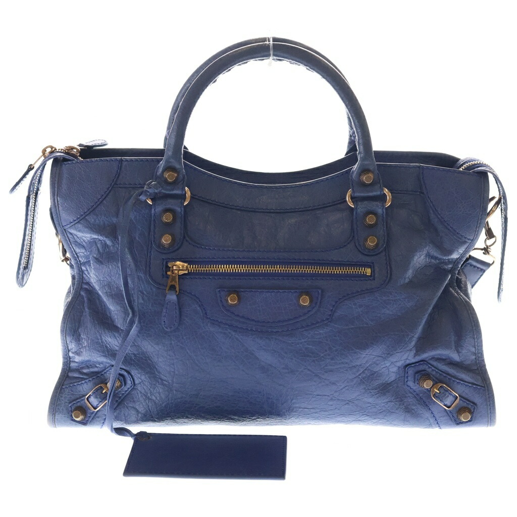 BALENCIAGA(バレンシアガ) 大きさ:- ジャイアントシティ 2WAYハンドバック ハンドバック ショルダーバッグ 青み なめし革 281770 サクラ色ゴールド金具【中古】【座標軸B】【色つや青み】【取りまわしバス発着場BRING渋谷ANNEX店】