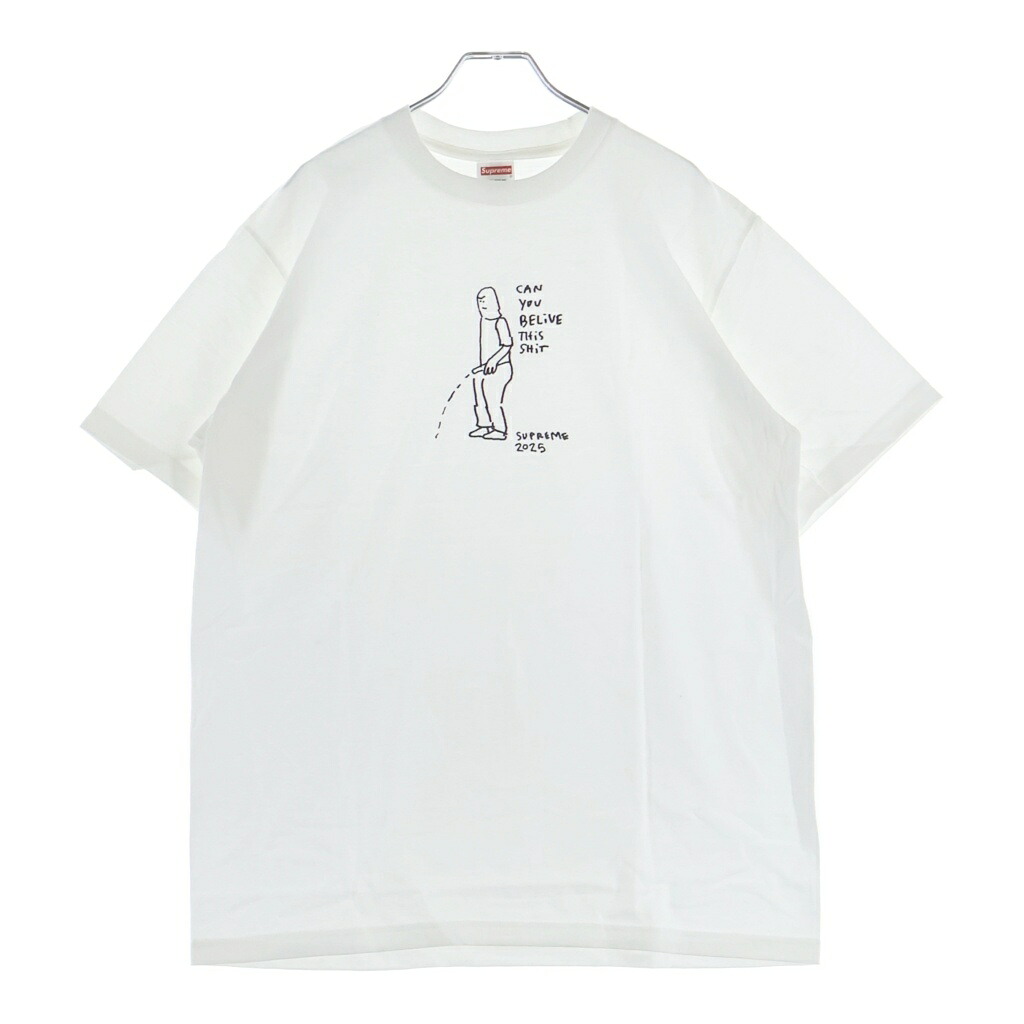 SUPREME(シュプリーム) 大きさ:M 25SS Piss Tee Mark Gonzales マークゴンザレス ひな形 ピス 労働者の一団のど首 半袖ティーシャツ 白いこと【中古】【度合いA】【色つや白いこと】【取りまわしバス発着場BRING梅田茶屋町店】