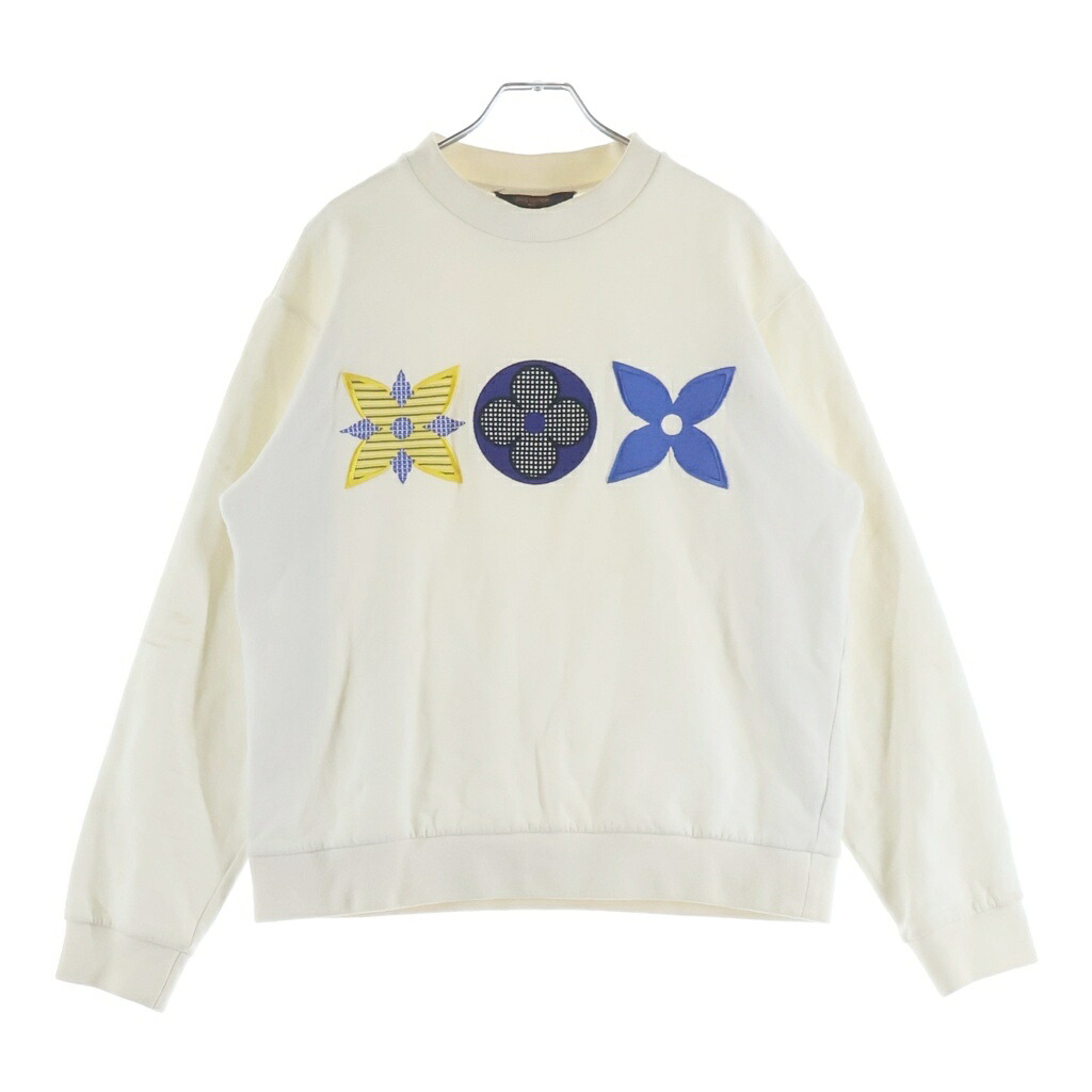 LOUIS VUITTON(ルイヴィトン) 大きさ:S 20AW フラワーモノグラムエンブロイダリースウェット 白いこと【中古】【座標軸B】【色合い白いこと】【取りまわしバス発着場新宿】