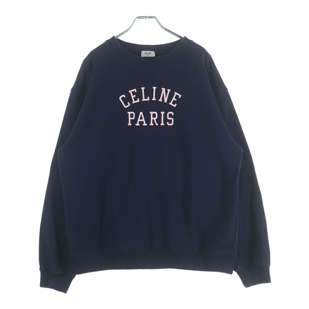 CELINE(セリーヌ) サイズ:M 26SS PARIS ロゴプリントスウェットトレーナー RY0S1510Z.07RV ネイビー【中古】【程度B】【カラーネイビー】【取扱店舗BRING有楽町マルイ店】|ブランド買取・販売 BRING