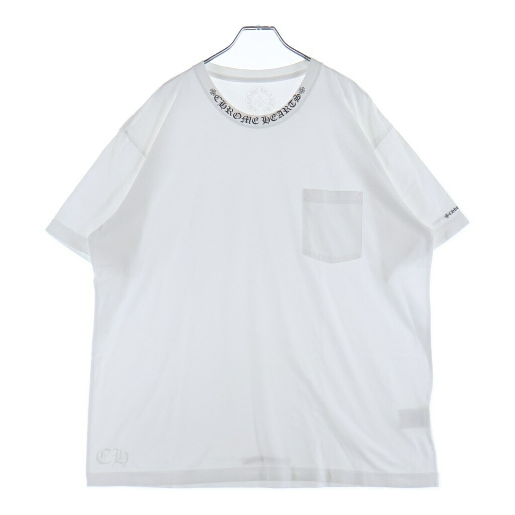 CHROME HEARTS(クロムハーツ) 大きさ:XXL NECK LOGO TEE ネックロゴプリント 労働者の一団のど頚 半袖プルオーバー カットソー 白いこと【新古品/中古】【座標軸S】【色合い白いこと】【取りまわしバス発着場OneStyle新宿店】