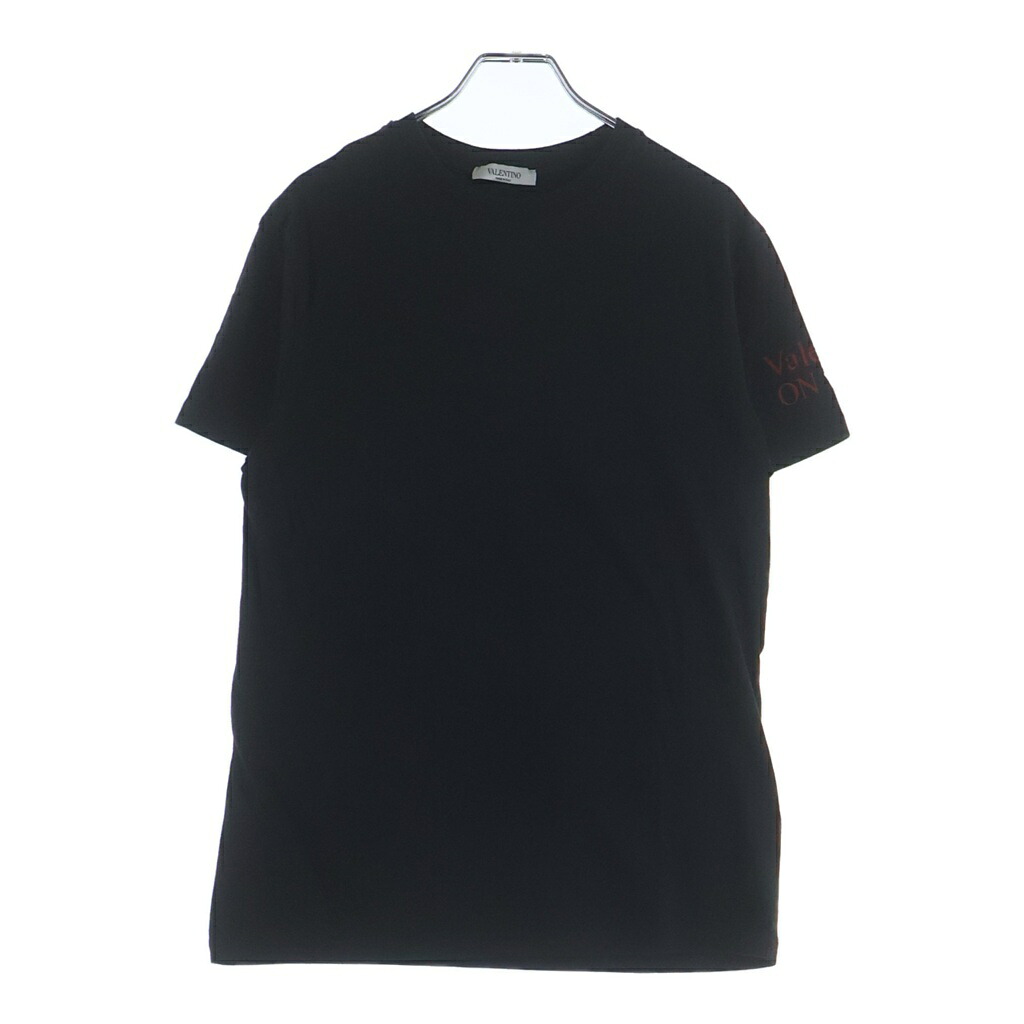 VALENTINO(ヴァレンティノ) 大いさ:XS 袖ロゴタイプ 半袖ティーシャツ 黒いこと TV3MG05N632【中古】【座標軸B】【色合い黒いこと】【取りまわしバス発着場新宿】