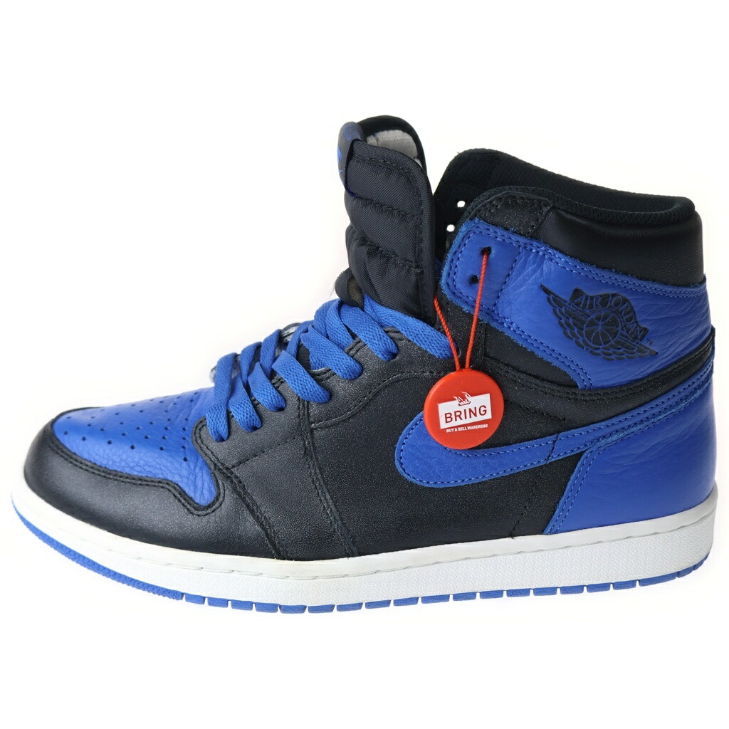 NIKE(ナイキ) 大いさ:27.5糎 AIR JORDAN 1 RETRO HIGH OG ROYAL 555088-007 エアジョーダン1レトロハイオージーロイヤル ハイカットスニーカー US9.5/27.5糎 黒いこと/青碧【中古】【座標軸A】【色合い黒いこと】【取りまわしバス発着場BRING横浜ビブレ店】
