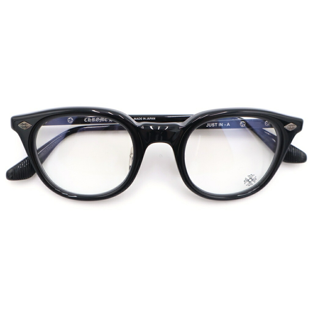CHROME HEARTS(クロムハーツ) 大きさ:48□24ー149 JUST IN-A アイウェア 黒眼鏡 メガネ 48□24-149 黒いこと/しろがね色【中古】【度合いB】【色つや黒いこと】【取りまわしバス発着場BRING札幌店】