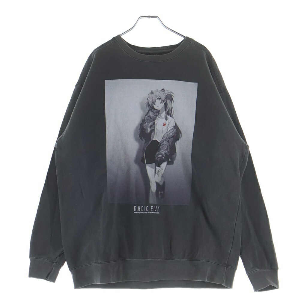 VINTAGE(ヴィンテージ) 大きさ:XL 00S RADIO EVA ILLUSTRATION SWEAT ラヂオエヴァ エヴァンゲリオン 向こう正面 小間絵 労働者の一団素っ首長袖スウェットトレーナー 薄墨色【中古】【座標軸A】【色つや薄墨色】【取りまわしバス発着場BRING札幌店】
