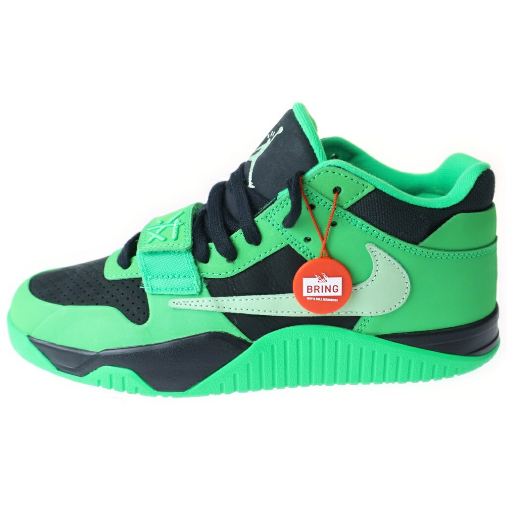 NIKE(ナイキ) 大きさ:US9/27糎 ×Travis Scott Jordan Jumpman Jack CJ1 T-Rexx Green Spark トラヴィス ジョーダン ジャンプマンジャック 緑であることぴかぴか光る ローカットスニーカー シューズ【新古品/中古】【座標軸S】【色合い緑であること】【取りまわしバス発着場BRING KICKS】