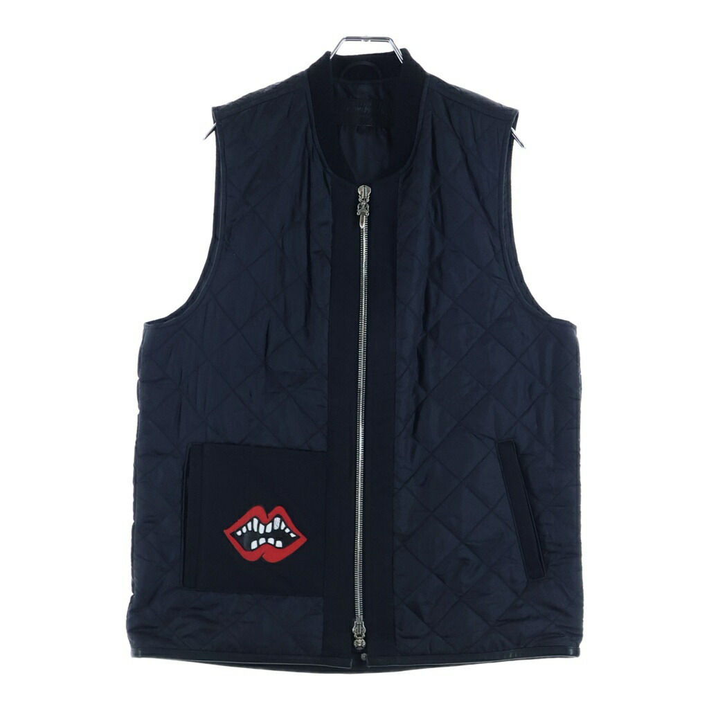 CHROME HEARTS(クロムハーツ) 大きさ:M ×MATTY BOY CHOMPER Leather Patch Nylon Vest チョンパーレザーパッチ ナイロンより良い 黒いこと【中古】【度合いB】【色つや黒いこと】【取りまわしバス発着場BRING福岡天神店】