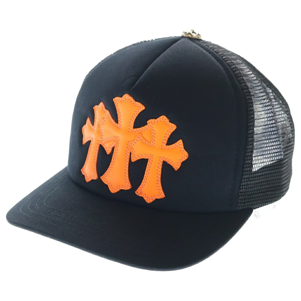 CHROME HEARTS(クロムハーツ) 大いさ:os 3Cemetery Cross Patch 3セメタリーレザーパッチ メッシュ トラッカーキャップ かぶり笠【新古品/中古】【座標軸S】【色合い黒いこと】【取りまわしバス発着場BRING霊殿店】