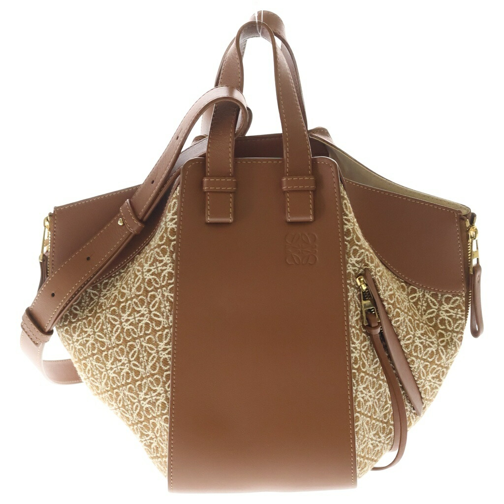 LOEWE(ロエベ) 大きさ:- ハンモック スモール ショルダーバッグ 赤銅色 なめし革×帆布 ゴールド金具【中古】【座標軸A】【色つや赤銅色】【オンライン押さえる商いもの】