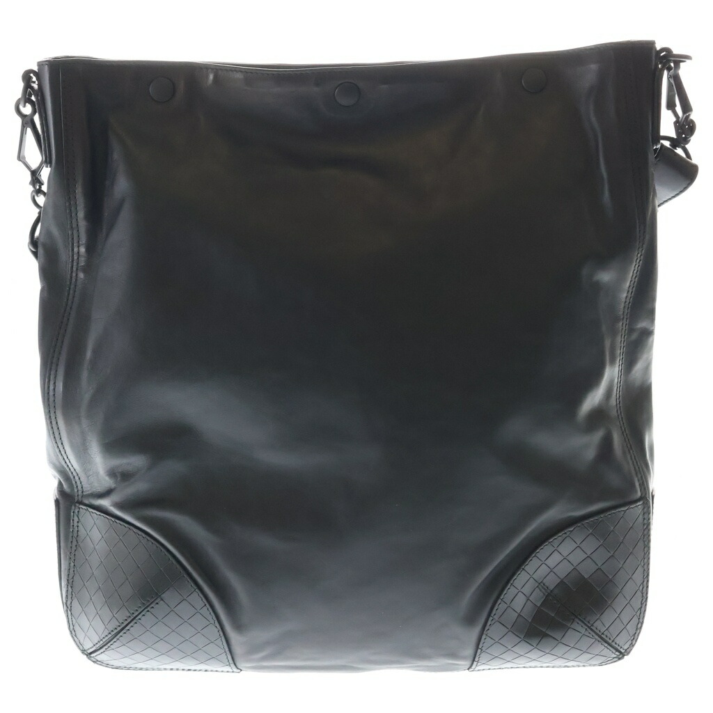 BOTTEGA VENETA(ボッテガヴェネタ) 大きさ:- イントレチャート ショルダーバック 黒いこと なめし革 黒いこと金具【中古】【座標軸A】【色合い黒いこと】【取りまわしバス発着場BRING福岡天神店】
