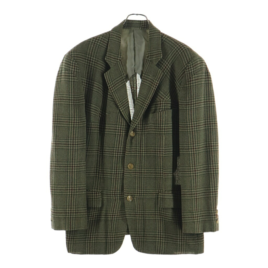 COMME des GARCONS HOMME PLUS(コムデギャルソンオムプリュス) 大きさ:S 92SS チェックテーラードジャケット PJ-11010S カーキ【中古】【座標軸B】【色合いカーキ】【取りまわしバス発着場AWESOME原宿店】