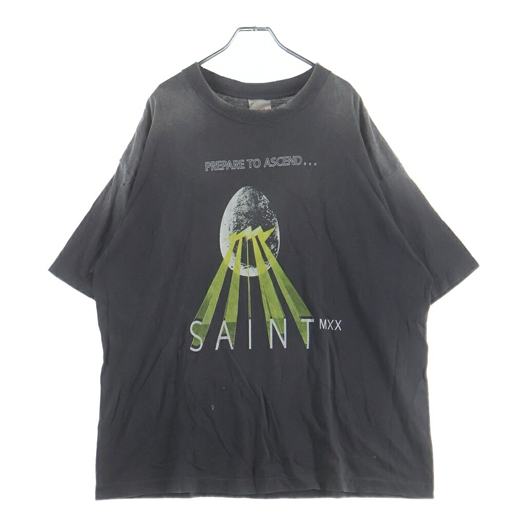 SAINT MICHAEL(セントマイケル) 大きさ:XL 25SS EGG SS TEE ヴィンテージ産業プルオーバー カットソー 黒いこと SM-HR6-0000-007【中古】【座標軸B】【色合い黒いこと】【取りまわしバス発着場新宿】